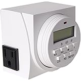 Autopilot TM01715D Dual Outlet 7-Day Grounded Digital Programmable Timer, 1725W, 15A, 1 Second On/Off