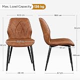 Yaheetech Dining Chairs Set of 2 Faux Leather Petal Back Modern Kitchen Chairs view 3
