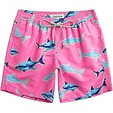 Turnshine Mens Swim Trunks 7" Quick Dry Bathing Suits with Mesh Lining Printed Shorts Swimwear