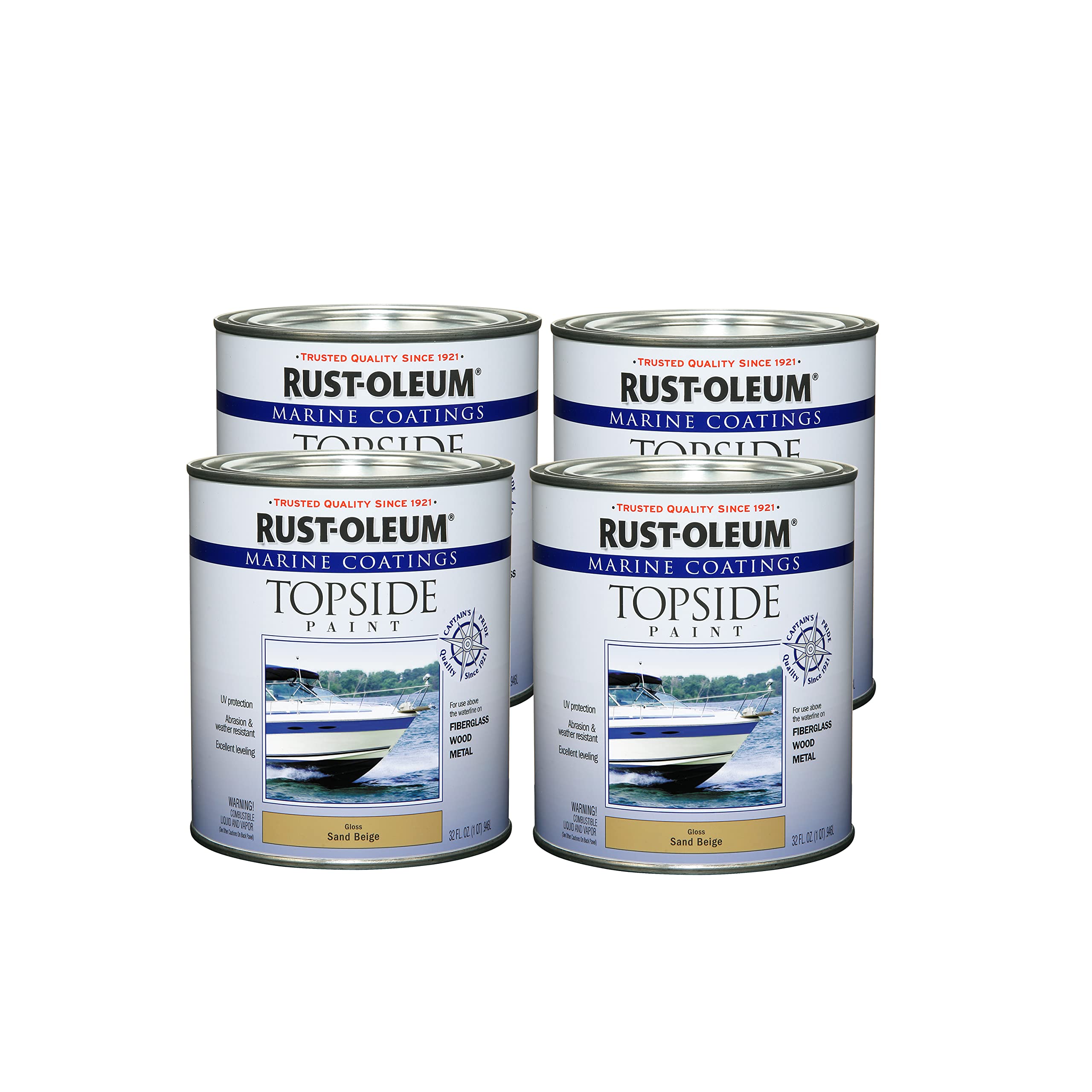 Rust-Oleum 207003-4PK Marine Topside Paint, 4