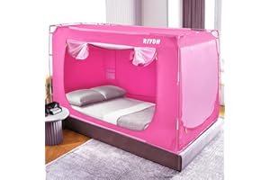 RIYDH Bed Tent Bed Canopy Full Size Tents for Adult and Kids- Original Design Portable Dream Tent Indoor Sleeping 80% Blackout with 3 Doors Breathable Big Space Tents