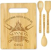 INNObeta Nonno Gifts Cutting Board for Grandpa, Chopping Kitchen Cooking Board for Father's Day, Christmas, 11.41"x 8.66", Everything tastes better on Nonno's grill - Nonno Gifts