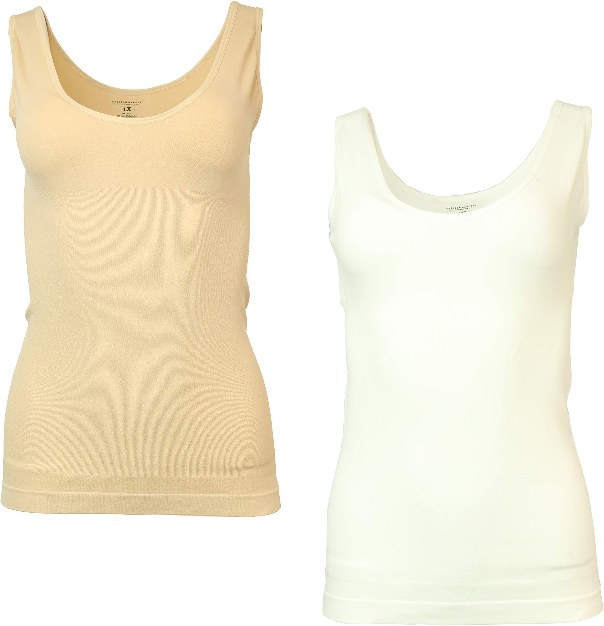 Madison Harper Women's Plus Size Curvy Seamless Shaping Cami (2Pk)