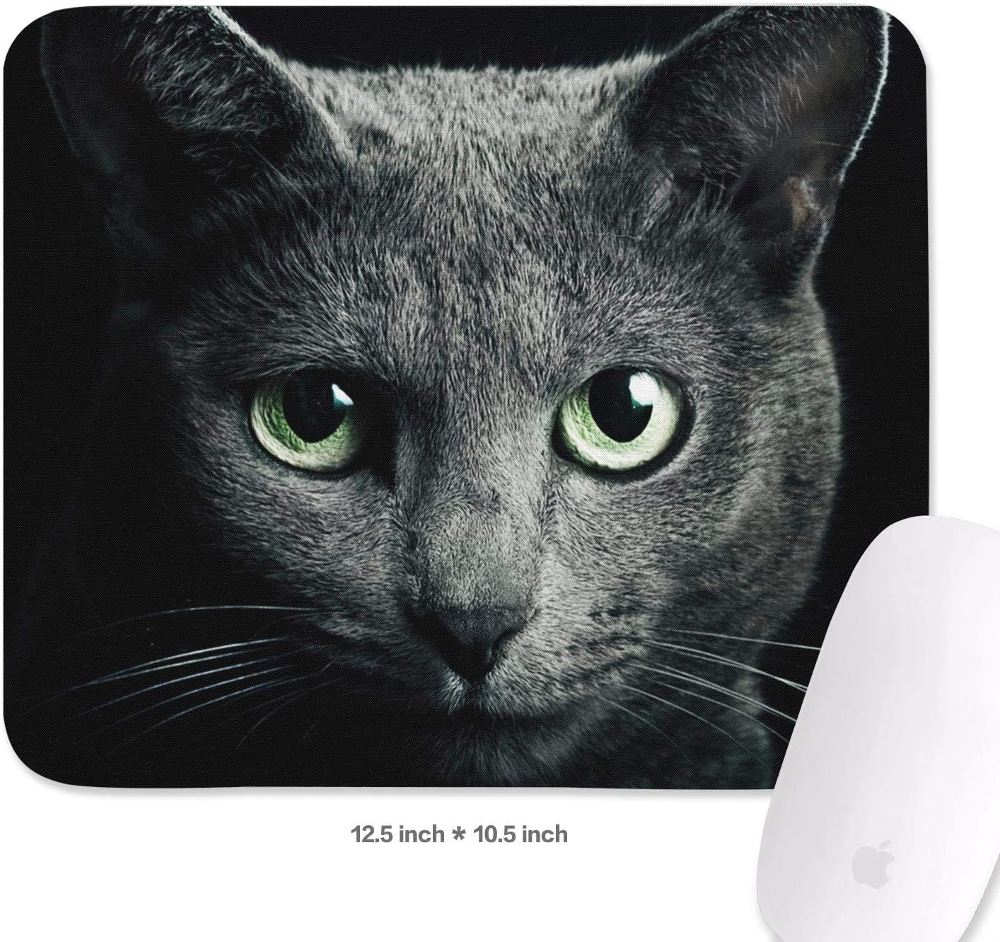 Grey Cat Green Eyes Gaming Mouse Pad Customized Mouse Pad