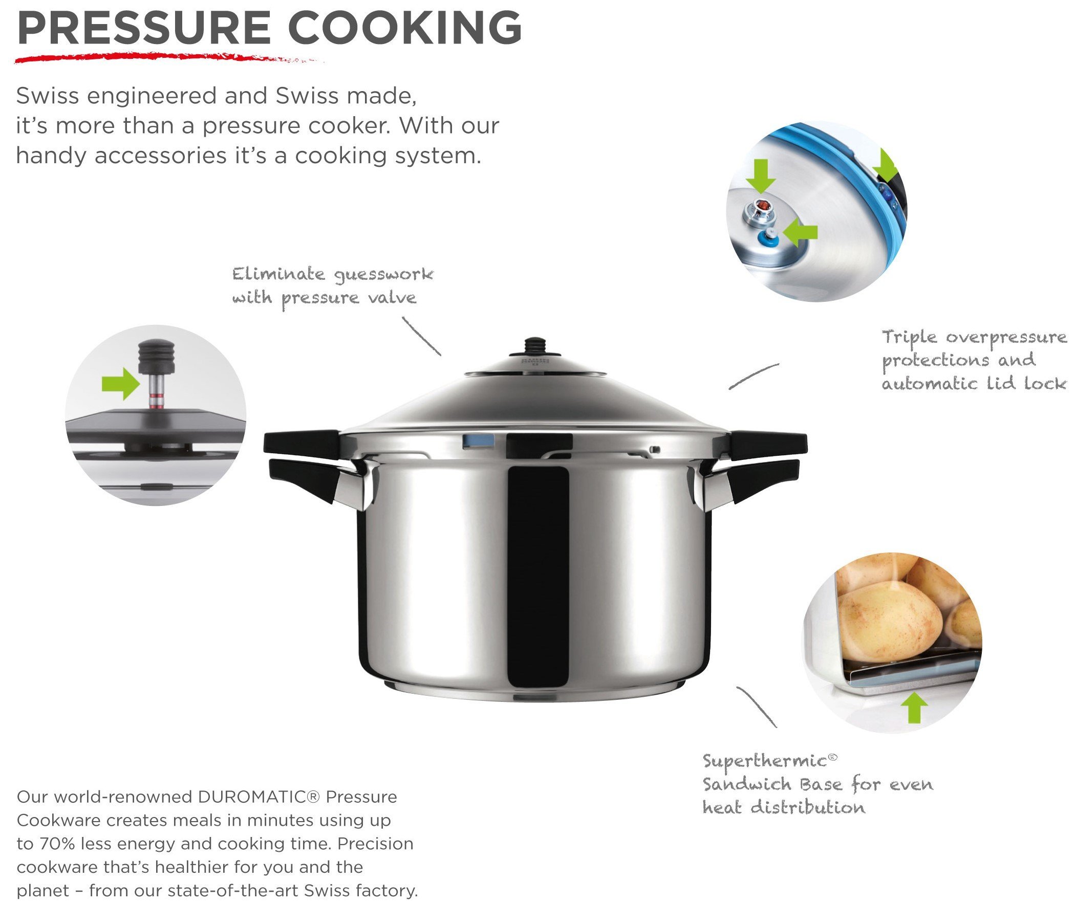 Kuhn Rikon Duromatic Energy Efficient Pressure Cooker Frying Pan