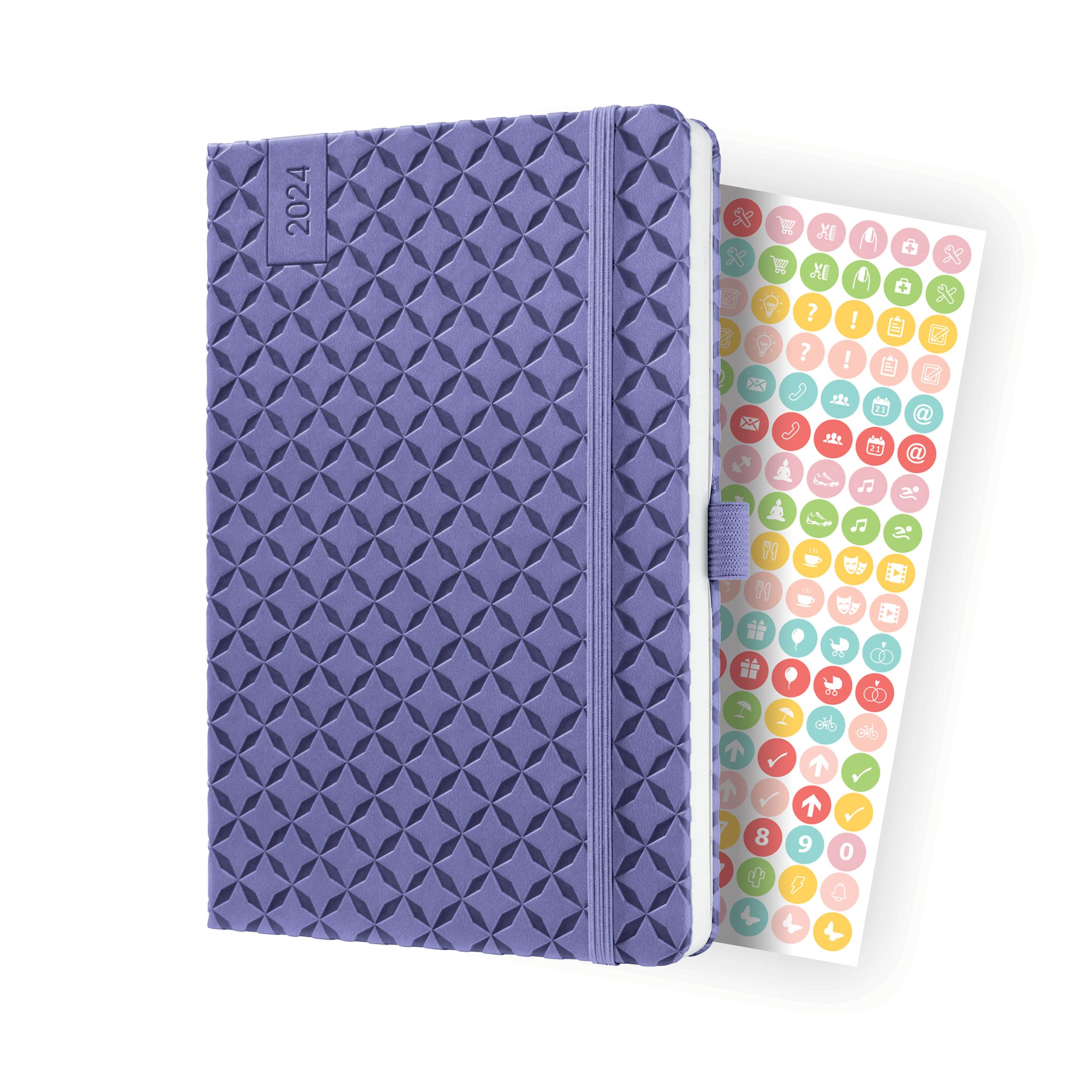 SIGEL J4125 Jolie Weekly planner 2024, hardcover, 13,5 x 20,3 cm, 174 pages, purple โ image 1
