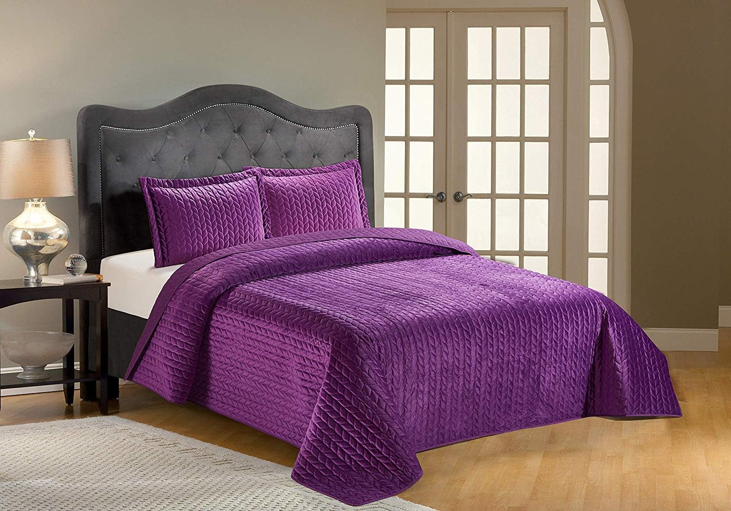 Better Home Style Modern Luxury Velvet Quilt Coverlet 3