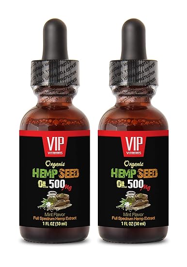 Anti Stress Supplement - Hemp Seed Oil 500 MG Organic - Hemp Oil for Pain Relief