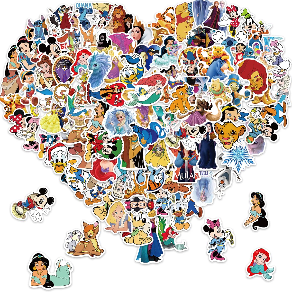 Photo 1 of 100pcs Cartoon Disney Stickers for Kids,Vinyl Waterproof Princess Decal for Water Bottle Laptop Toy Sticker for DIY Decorate Bumper Phone Hard Hat Kids Teens Gifts