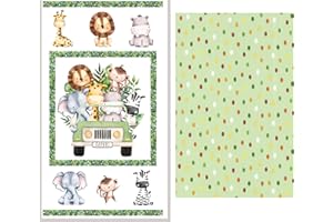 Baby Panel Fabric & Coordinating Fabric We Safari Green