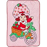 Silver Buffalo Strawberry Shortcake on Bike Polka Dot 45" x 60" Fleece Throw, Soft and Cozy Blanket, 180 GSM