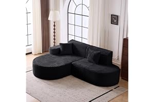 MELLCOM 93'' Modular Sectional Boneless Sofa, L Shaped Cloud Couches with Memory Foam Seating＆Wide Armrest Design, Sofa Couch