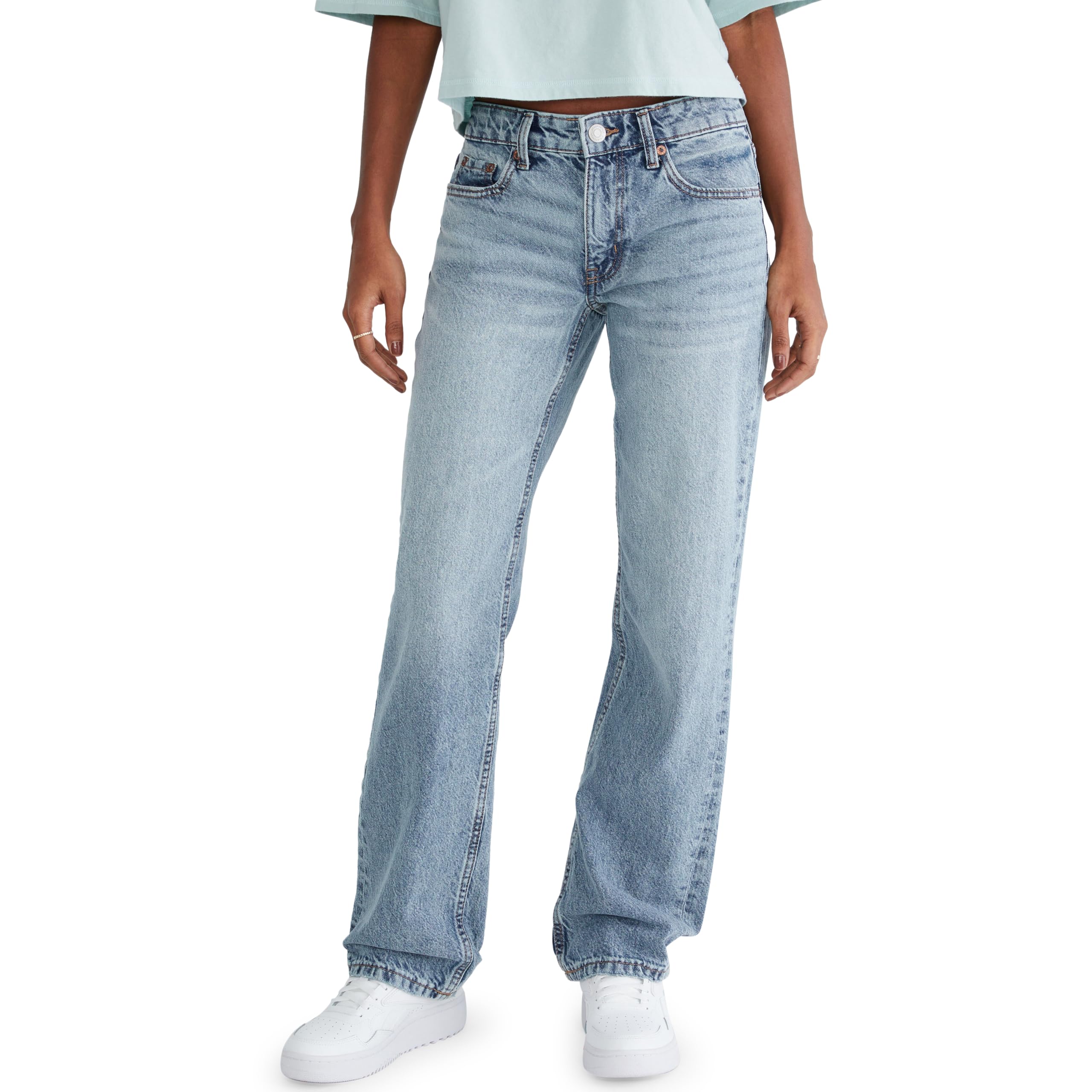 Photo 1 of (000S) (USED/FAIR) (BAGGED) AEROPOSTALE Women's Low Rise Baggy Jean, Medium Wash1