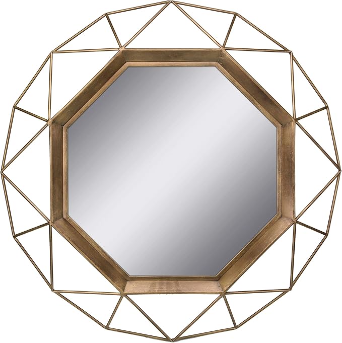 Stonebriar Gold Geometric Wall Mirror 30 x 30 Amazon.co.uk Kitchen & Home