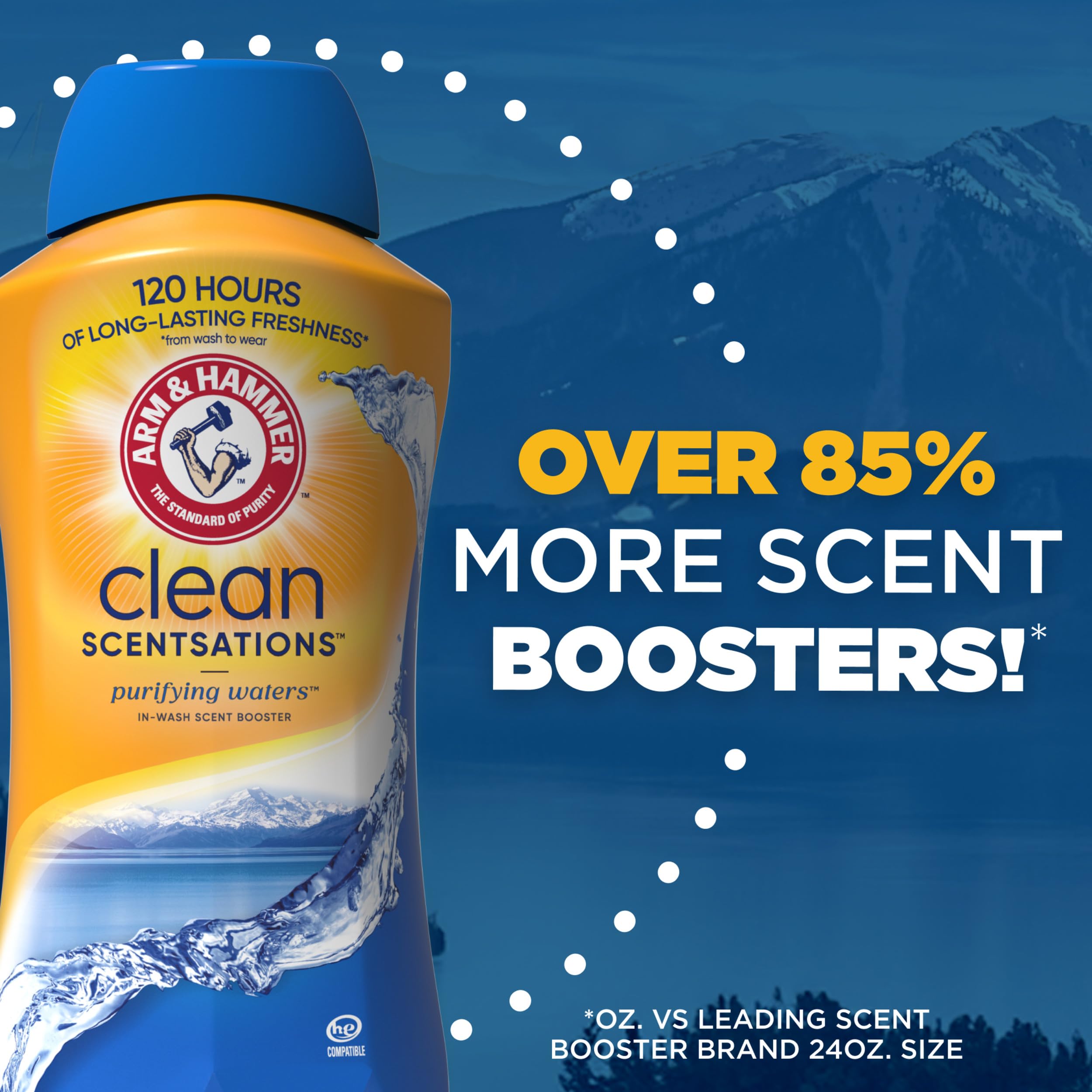 Arm & Hammer Clean Scentsations In-Wash Scent Booster, Laundry Scent Booster Purifying Waters scent, 45 Oz