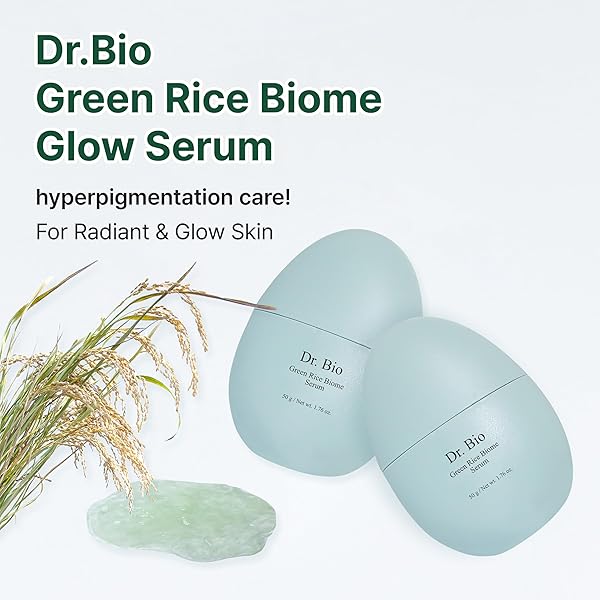 DR. BIO GREEN RICE BIOME SERUM (1.69 FL.OZ) WITH PROBIOTIC, REDUCE DARK SPOTS, TREAT HYPERPIGMENTATION & BLEMISH, RADIANT SKIN, EVEN SKIN TONE, FRAGRANCE-FREE, VEGAN KOREAN SKINCARE FOR SENSITIVE SKIN