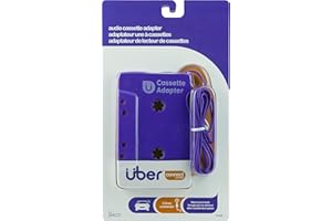 Uber Car Stereo Cassette to Aux Adapter, 3.5mm Headphone Jack, for Smartphone, Tablet, iPod, CD Player, and Other Mobile Devi