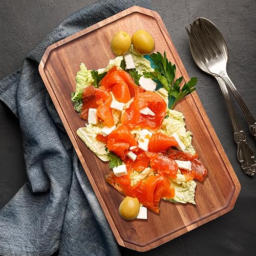 Pcs Large Wooden Serving Trays Fruit Platters Acacia Wood