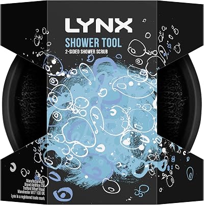 Lynx 2-Sided Shower Tool with 2 Scrubbing Options Black 1 piece