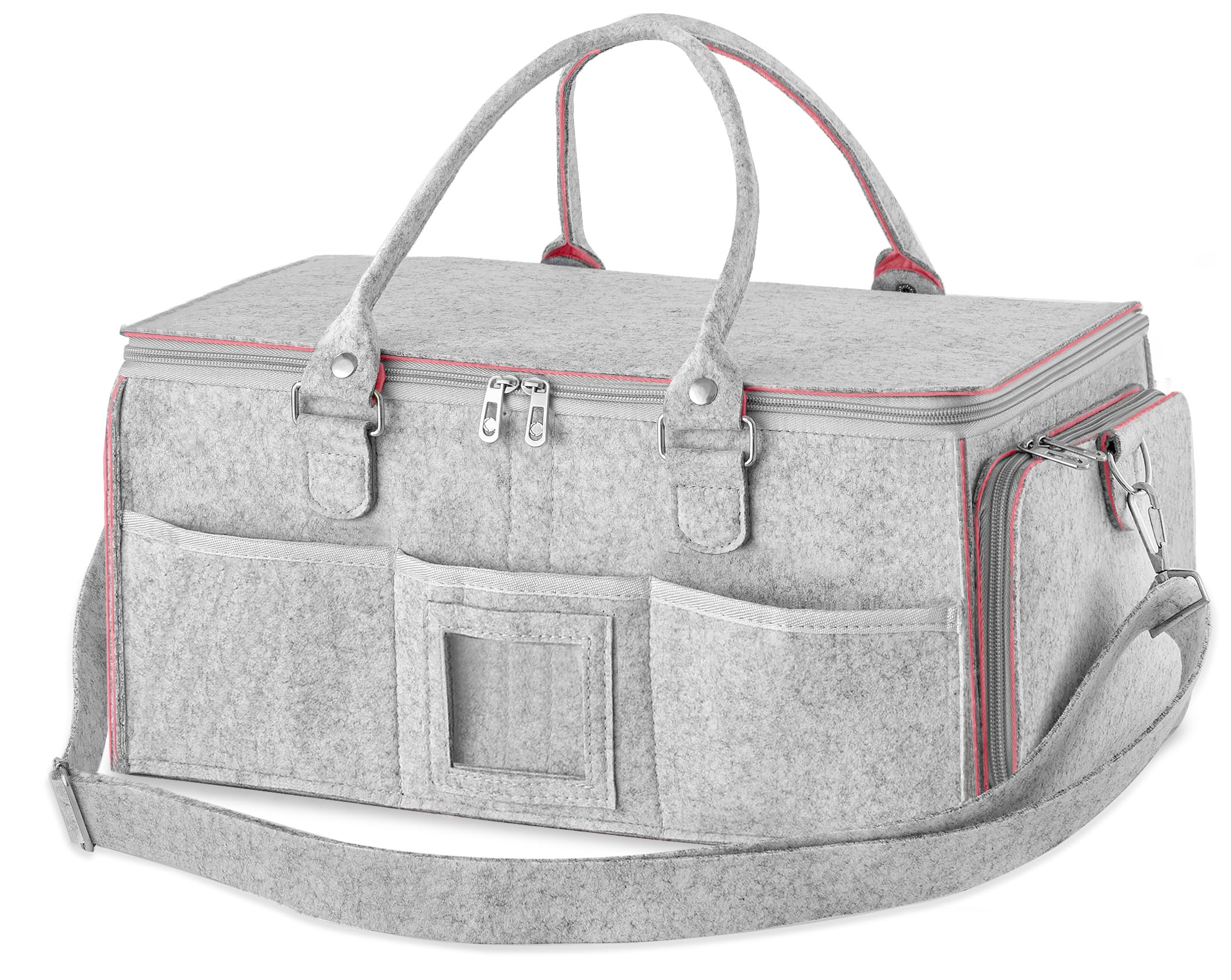 Photo 1 of HBlife Baby Diaper Caddy Organizer, Nursery Storage Bin, 16" x 10" x 7" Large Portable Basket Shower Gift Newborn Essentials Baby Registry Must Haves Items-Pink