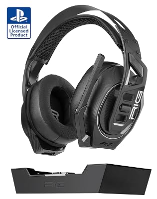 RIG 900 MAX HS Multi-Platform Dual Wireless Gaming Headset with Bluetooth Officially Licensed for PlayStation PS5, PS4 - Compatible with PC, Switch, Steam Deck, Android, iPhone - Charging Base