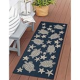 Liora Manne Esencia Machine Washable Non-Slip Low Profile Indoor/Outdoor Mat-Transitional, Coastal, Turtle, Whimsical, Turtle