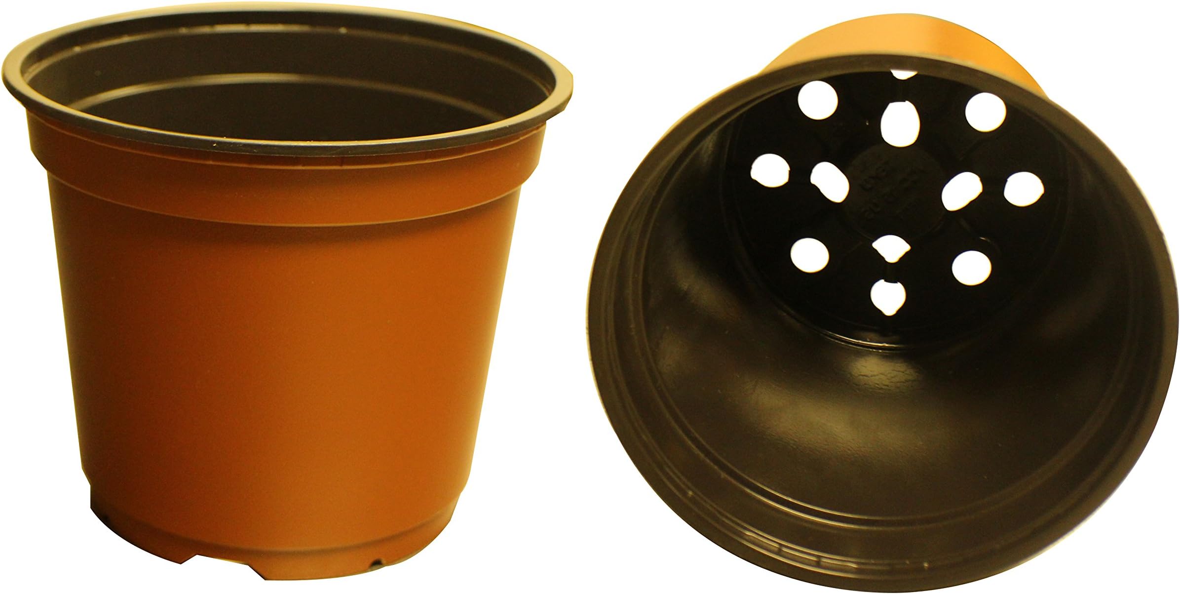 100 New 6 Inch TEKU Plastic Nursery Pots - Standard ~ Pots are 6 Inch Round at The Top and 5 Inch Deep. Color: Terracotta