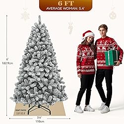 YITAHOME Prelit Snow Flocked Artificial Full