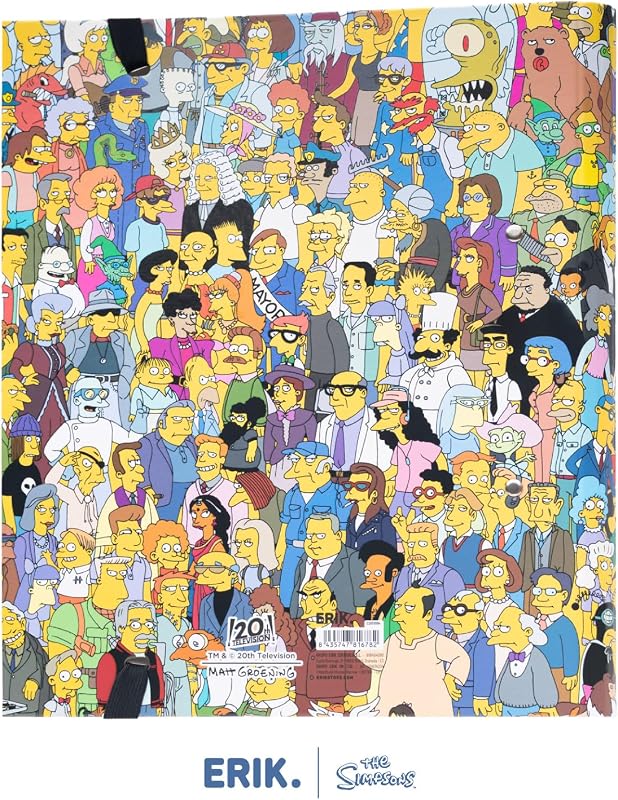 Archivador 2 anillas Simpsons - Carpeta anillas A4 escolar con Tapa Dura y banda elástica | Material escolar y papeleria Vuelta al Cole