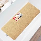 Asvin Extra Long Non Slip Shower Mat 40x120cm Beige Loofah Rubber view 2