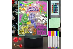 Fanrui Multifunctional 6.96 x 5.43" Acrylic Note Board Led Light, Multi-Color Multi-Purpose Erasable Message Board with Remote Control, Acrylic Plan Menu Memo Tablet for Office Home School(Black Base)