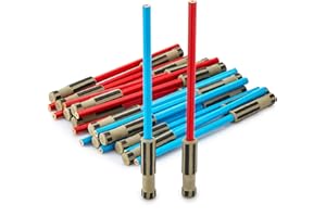 L LIFETIME Light Saber Pencils Party Favors – 24 Pack Blue & Red Pencils with 3D Eraser Tops – Star Fan Goody Bag Supplies, Birthday Celebration Gifts for Kids, Teens & Adults