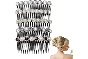 GEEHUA Rhinestone Hair Comb Clips with 18 Teeth Combs French Twist Flower Hair Combs Bride Wedding Jewelry Hair Accessories for Women, Girls, Bride, Bridesmaid(5PCS)