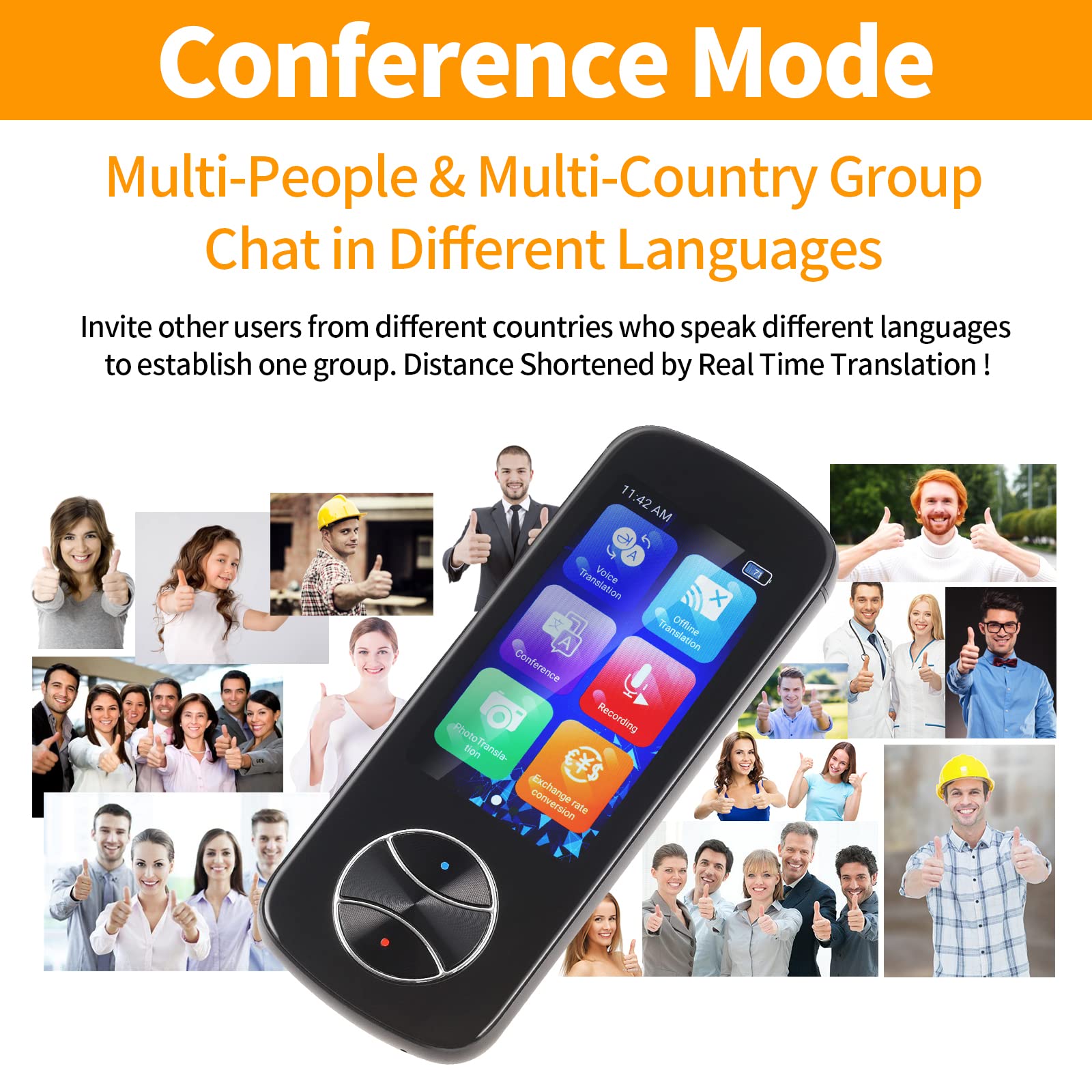 Portable Language Translator Device, 2024 Updated Photo Translation, Offline/WiFi Translator for Travel, 137 Languages Smart Two-Way Instant Voice Translator, Business Communications Grey