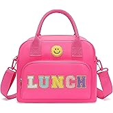 RLGPBON Insulated Lunch Bag Teen Girls, Preppy Lunch Box Large Insulated Lunch Bag Reusable Lunch Tote Bag, Preppy LunchBag for Girls School Travel Picnic