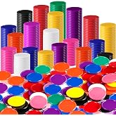 Coopay 1000 Pieces 1 Inch Bingo Chips Bulk, 10 Colors Bingo Markers for Math Practice, Plastic Learning Counters Disks Counting Discs, Poker Chips Game Tokens Kids Reward