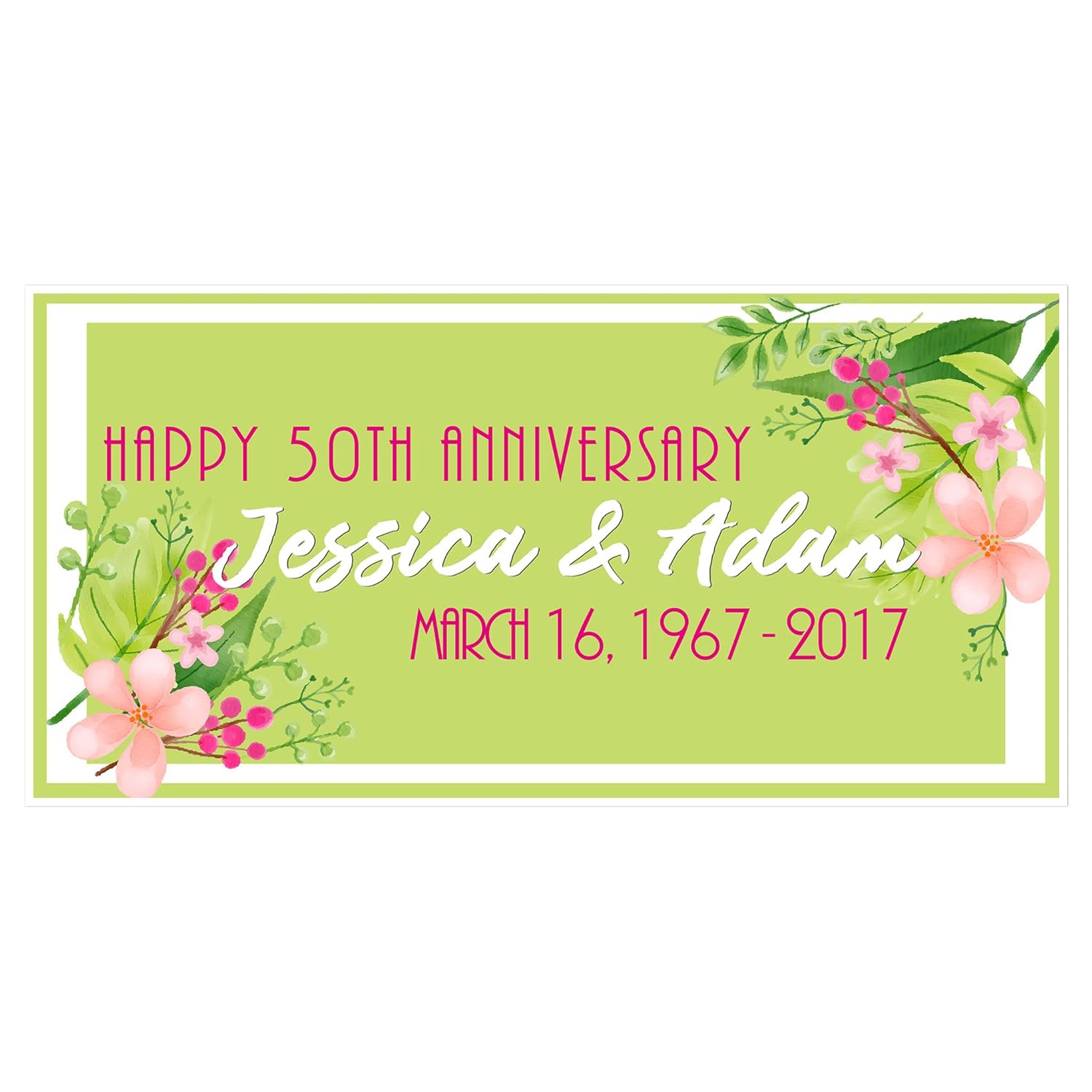 Amazon Com Spring Flowers 50th Wedding Anniversary Banner