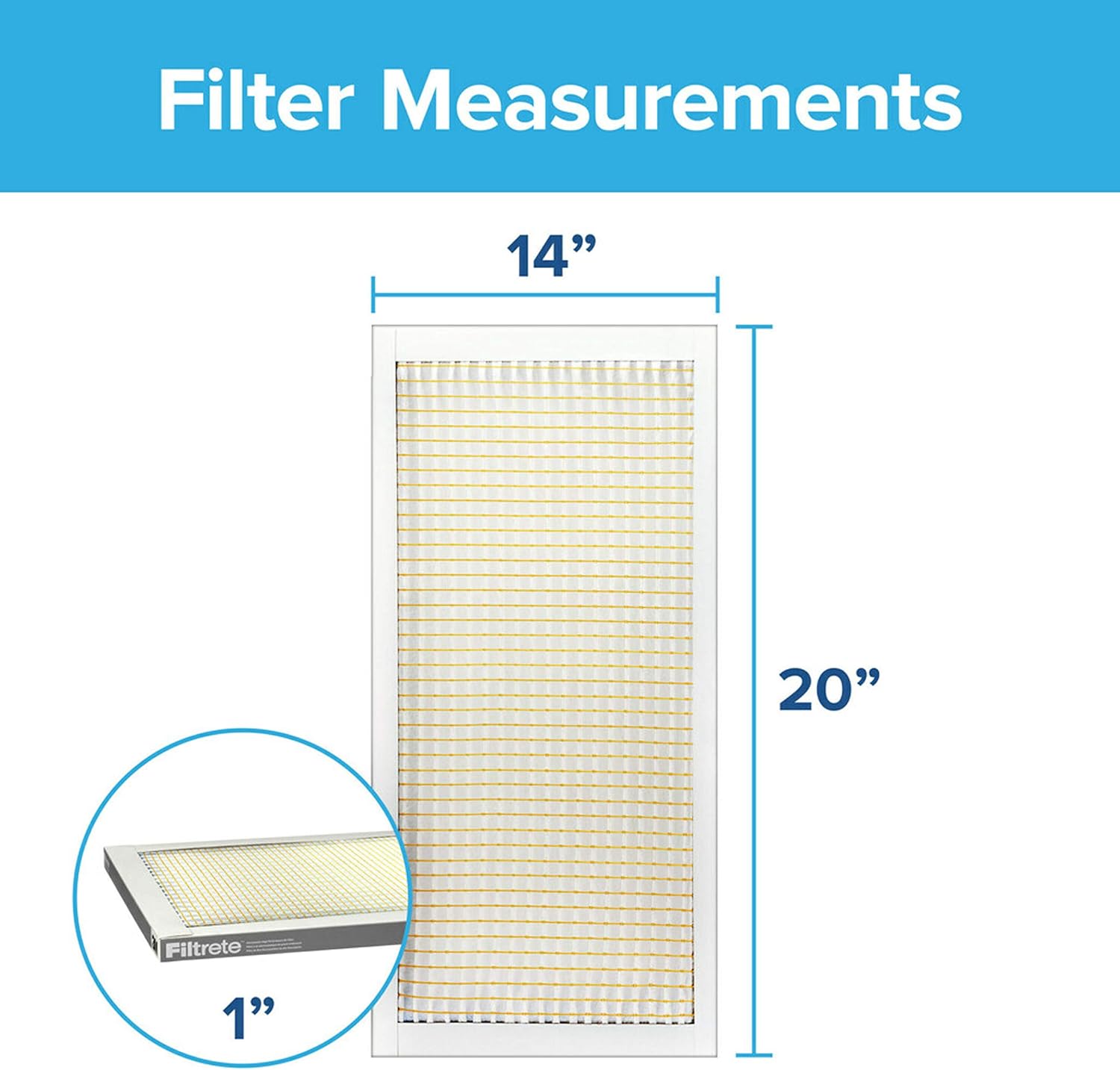 Filtrete 14x20x1, AC Furnace Air Filter, MPR 300, Clean Living Basic Dust, 6-Pack (exact dimensions 13.81 x 19.81 x 0.81) - - 