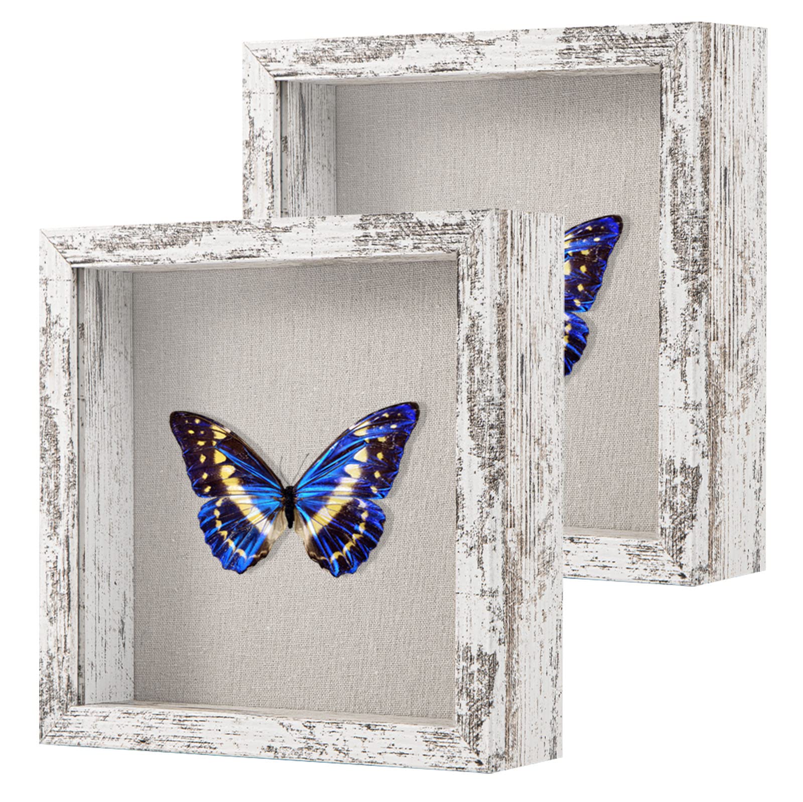 2 Packs 8x8 Shadow Box Frame with Linen Back