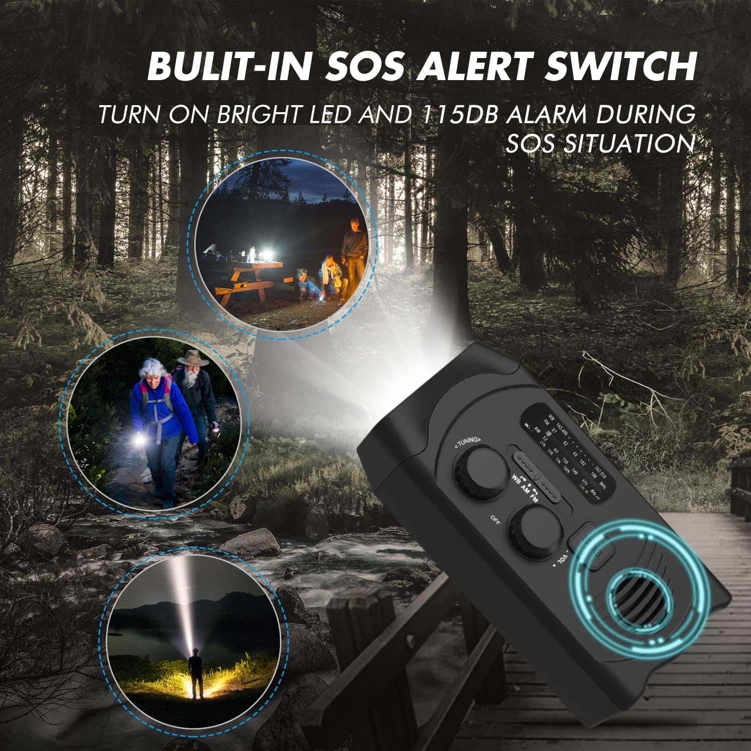 Emergency Hand Crank Radio 2020 Updated Portable Solar Powerd AM/FM/SW/NOAA Weather Radio with Flashlight,Cell Phone Charger,Reading Lamp: Home Audio & Theater