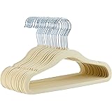 Amazon Basics Kids Velvet, Non-Slip Clothes Hangers, Pack of 30, 11", Beige