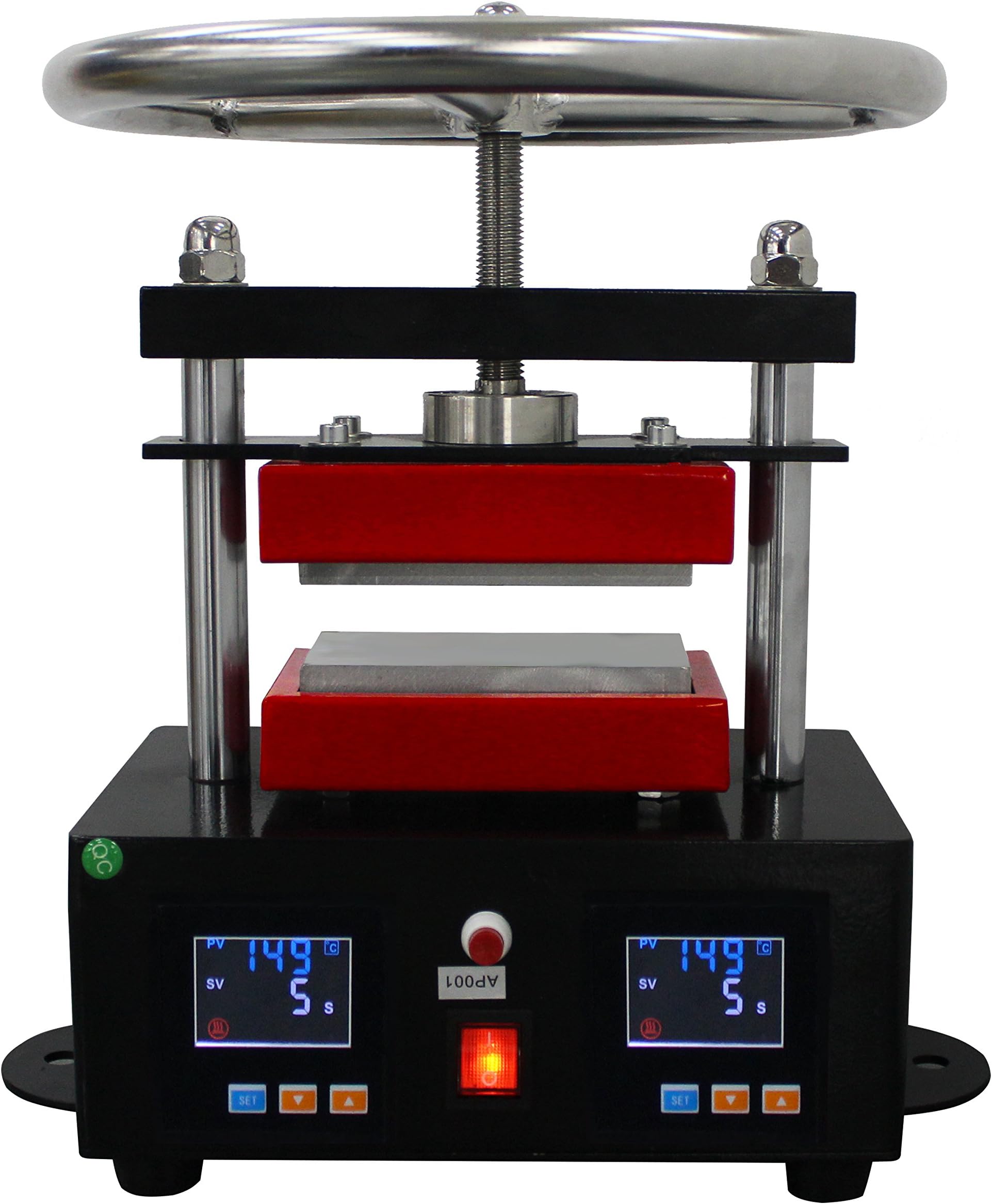 2000 PSI Professional Rosin Press Machine Hand Crank Duel Heated Plates (2.4" x 4.7" )