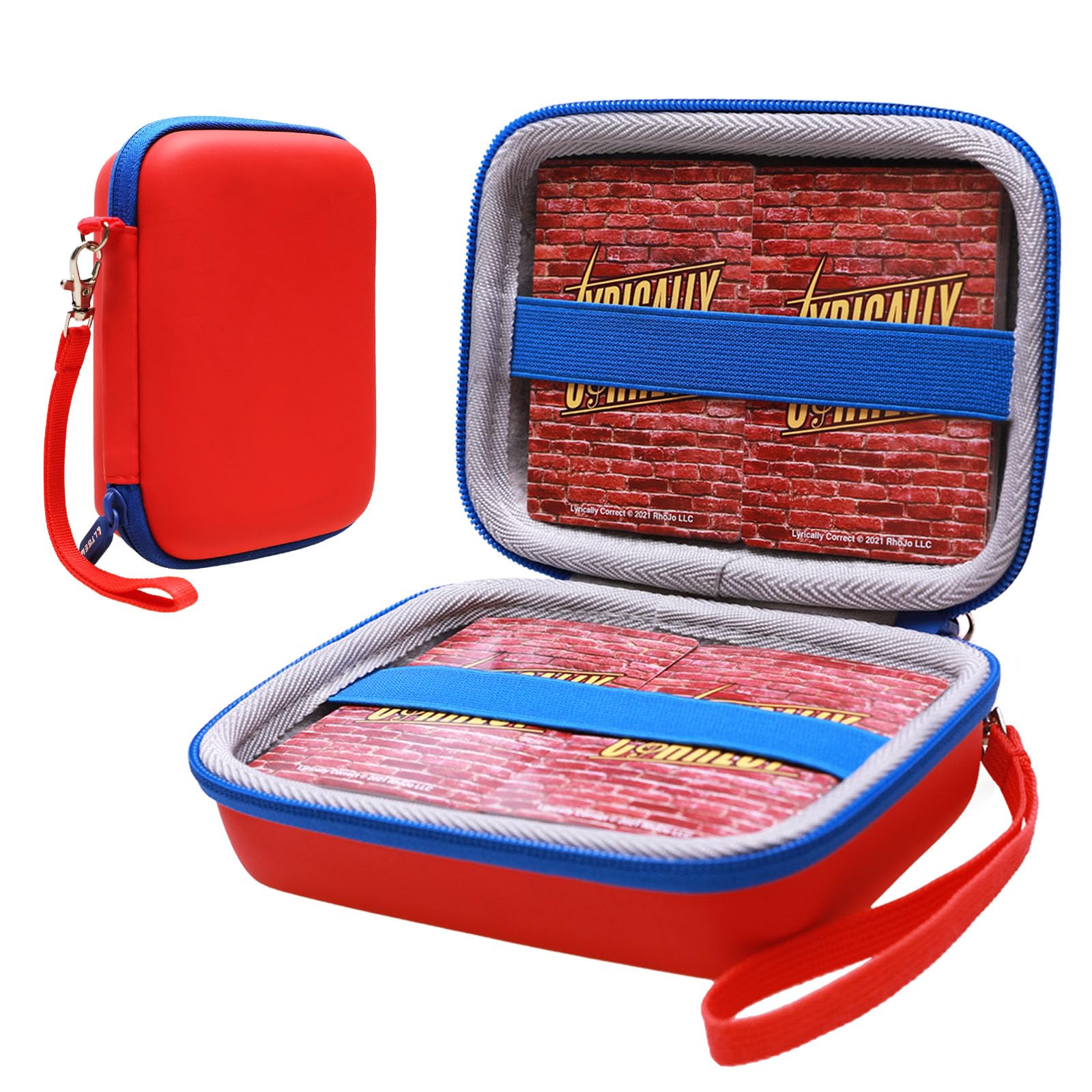 XANAD Card Games Case for UNO FLIP Minecraft Super Mario Junior/Exploding Kittens/Skillmatics/SKYJO Playing Cards Carrying Bag (Red) — image 1