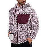 VOGSTART Men's Sherpa Jacket Fuzzy Warm Lightweight Winter Hoodie (S-XXL)