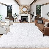 Dssimo Super Fluffy Area Rug for Bedroom, Modern Shag White Area Rugs, Soft Plush Small Carpet for Kids,Girls Boys and Teens Decorations for Living Room Dorm Nursery Classroom, 8x10 Feet
