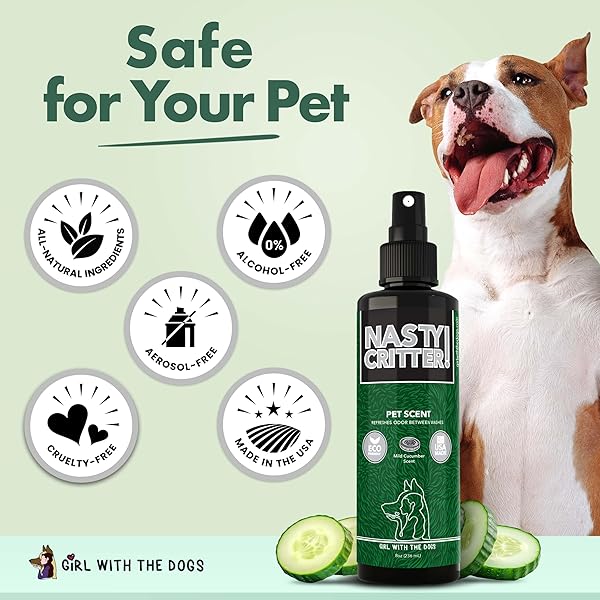GIRL WITH THE DOGS NASTY CRITTER! PET SCENT 8 OZ – FOR CATS AND DOGS – MADE IN USA