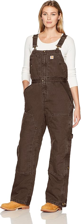 carhartt women's weathered duck wildwood bib overalls