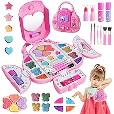 Topsolid Kids Makeup Kit for Girl, Real Washable Makeup for Kids with Mirror, Kids Makeup Sets for Girls 5-8, Princess Toys C
