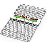 Spring Chef 100% Heavy Duty Stainless Steel Baking Rack & Cooling Rack, Oven Safe, 10x15 Inches Set of 2, Fits Jelly Roll Pan