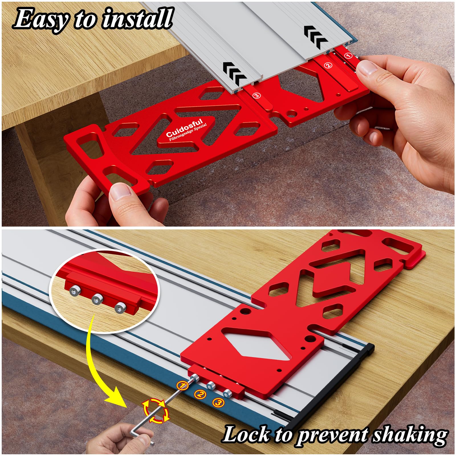 CNC-gefräster 90° Winkelanschlag für Bosch FSN Führungsschiene – Präziser, Vertikaler Schnitt für Holz- und DIY-Projekte – Kompatibel mit Bosch FSN Systemen, Ideal für Holzplattenschneidarbeiten 9